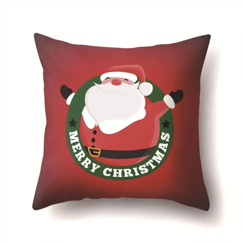 2BZ-40543-296 1Pcs Santa Pattern Christmas Cushion Cover 45*45 Decorative Throw Pillow Xmas New Year Home Decor Polyester Pillowcase 40543 - Цвет: 2BZ-40543-296