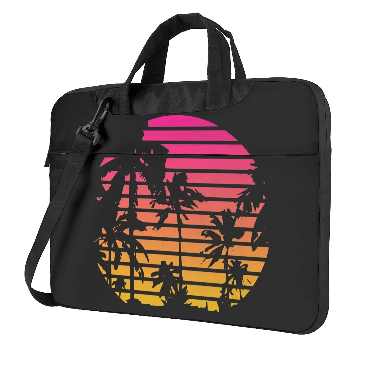 

Palm Tree Laptop Bag Case 80s Synthwave Vaporwave Waterproof Vintage Computer Bag Travelmate With Handle Laptop Pouch