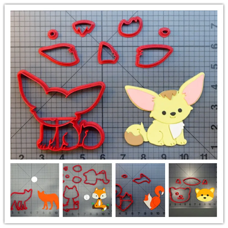 Форма для печенья Fennec fox милое животное сердце лиса лицо помадка печать 3D