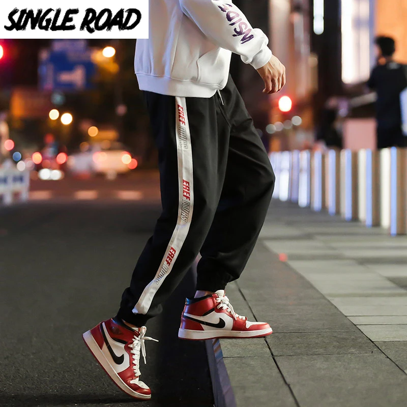 SingleRoad мужские джоггеры шаровары в полоску хип хоп Японская уличная одежда брюки