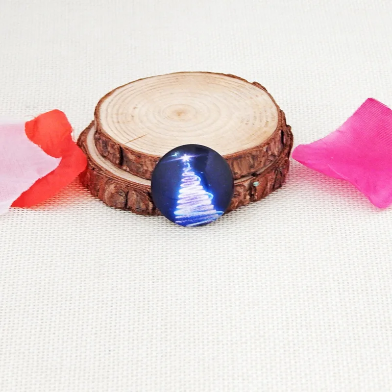 QiYue настраиваемая Рождественская елка Магнитная кристальная круглая стеклянная