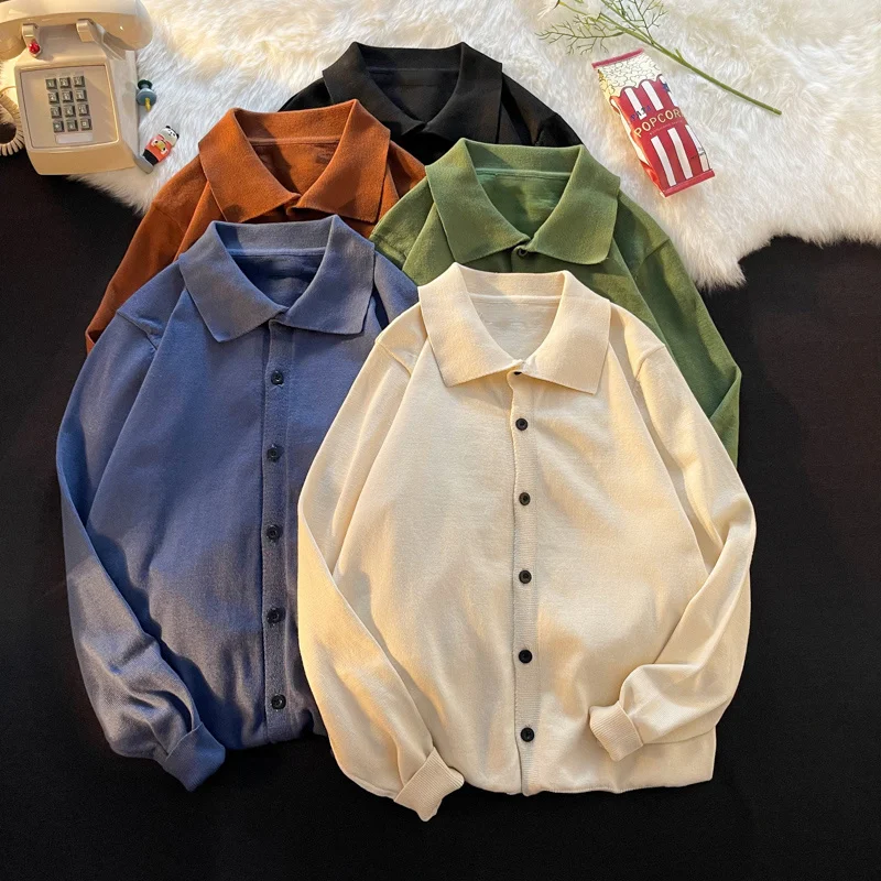 

Кардиган с длинным рукавом и воротником-поло для мужчин и женщин