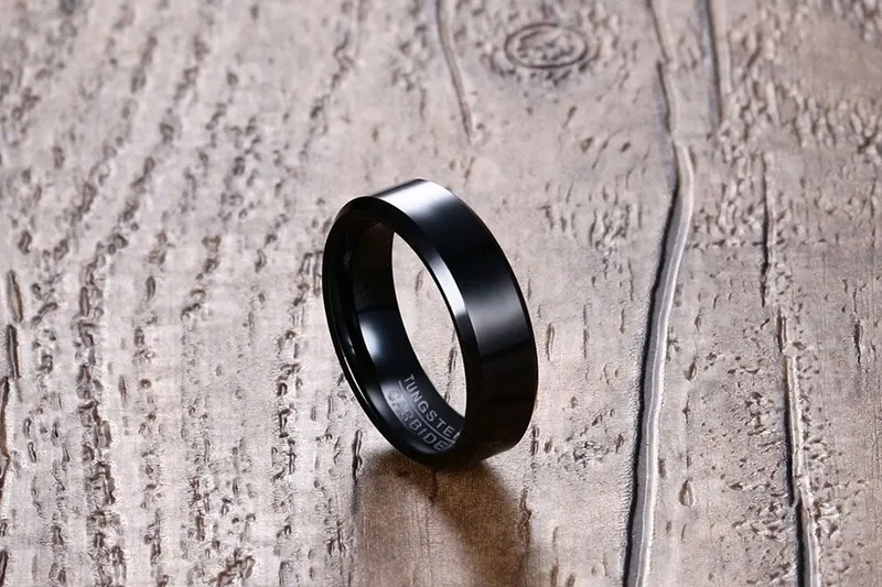 

JQUEEN Tungsten Carbide Rings 6mm Width Tungsten Steel Men's Ring Fashion Jewelry New Ring
