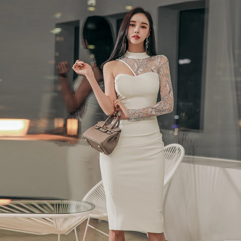 Новое поступление модные корейские вечерние ночной клуб платье для женщин из