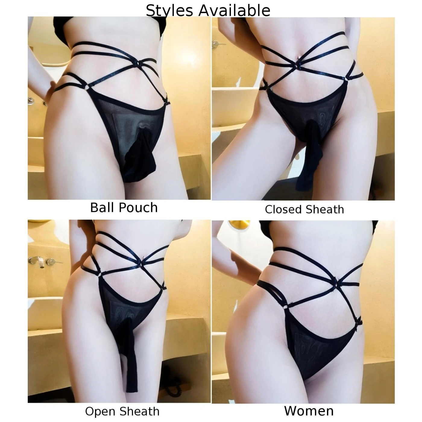 Трусы-танга женские/мужские с перекрестными лямками пикантное нижнее белье