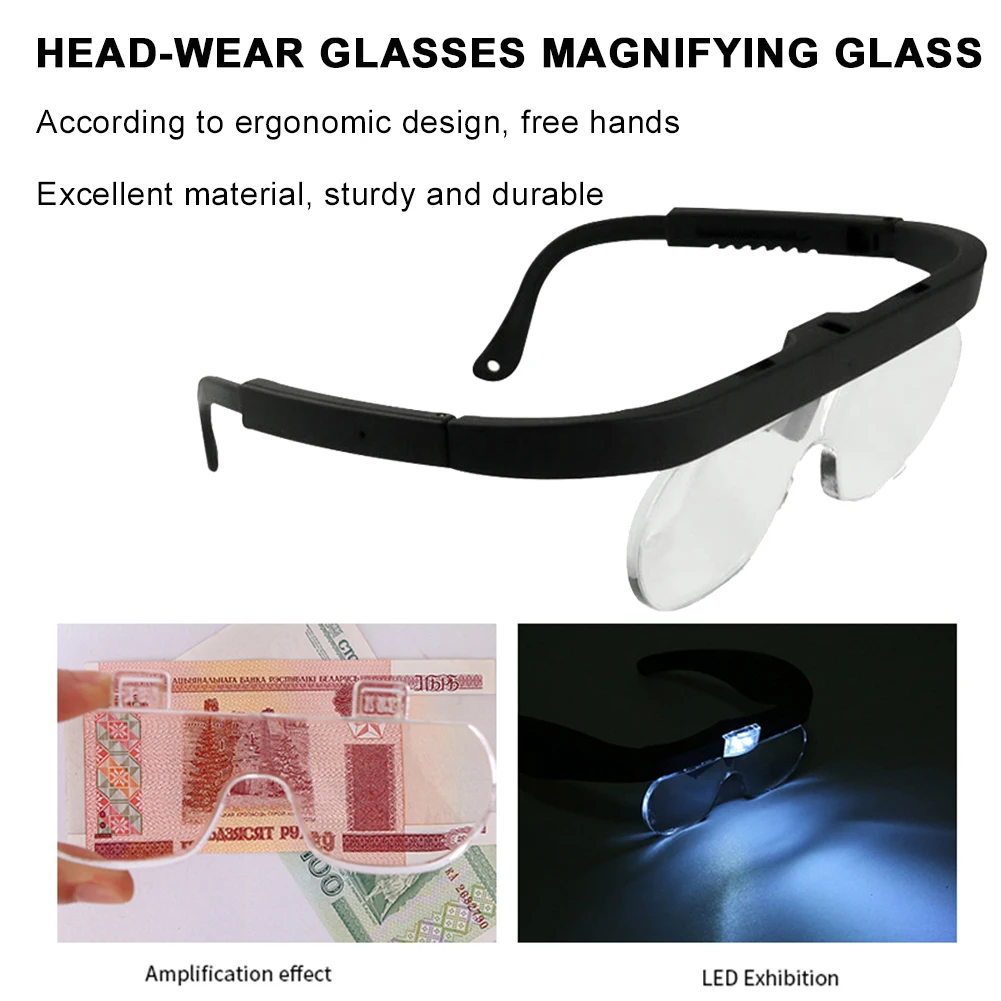 

11537A 1.5X 2.5X 3.5X Eyewear Reading Portable Glasses Gift Magnifying Eyewear Watchmaker Reading Magnifier Glasses