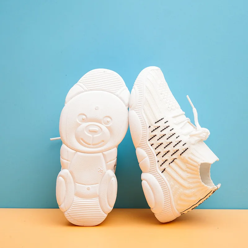 

KushyShoo 2021 Spring New Children Sports Shoes Casual Girls Fashion Flying Woven Breathable Tennis Shoes Toddler Boy Sneakers