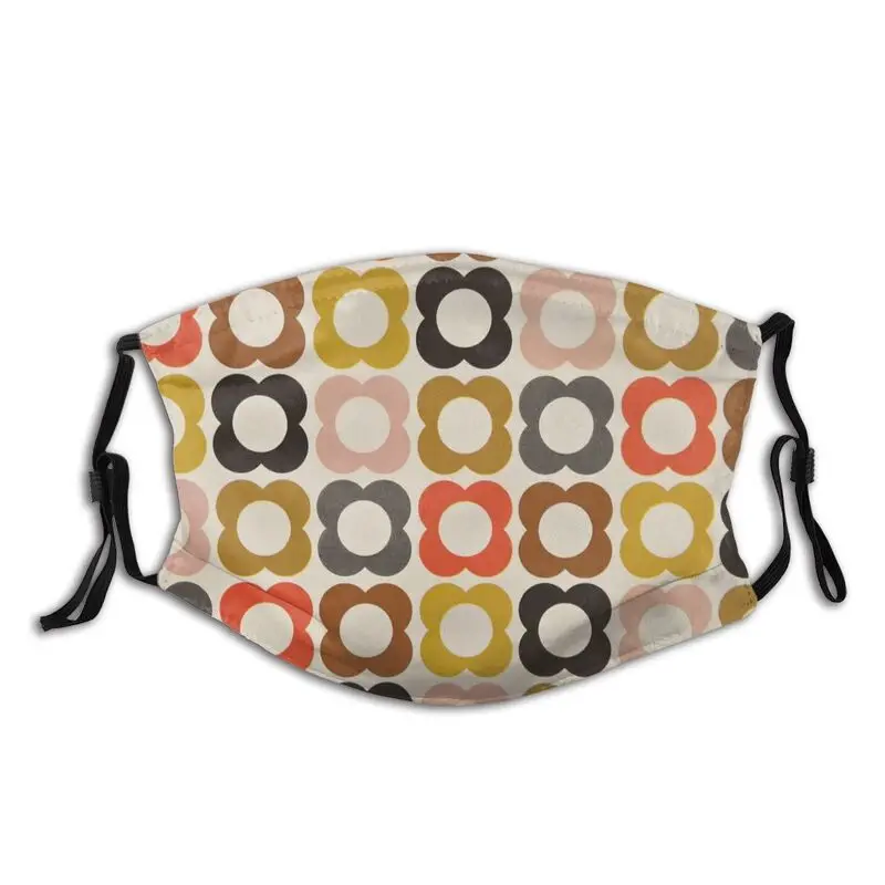 

Abstract Flowers Orla Kiely Unisex Mouth Face Mask Scandinavian Anti Haze Dust Protection Respirator Muffle Mask with Filters