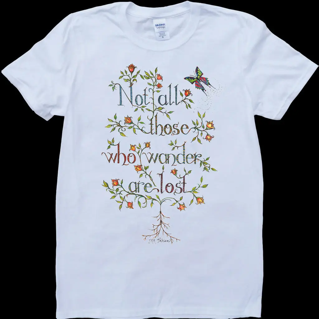 Властелин колец не все кто кочутся теряются в цветочек белый на заказ футболки