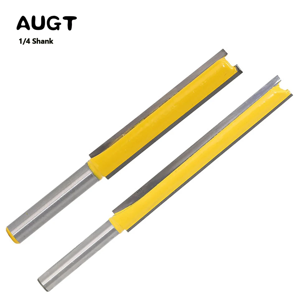 

AUGT 1/4" 8MM Shank Long Cleaning Cutter Wood Double-edged Router Bit Grooving Cutter For Wood Slotting Milling Cutter Tools