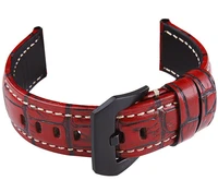 wholesale 10pcslot genuine cow leather very strong watch band watch strap red color 20mm 22mm 24mm 26mm size available