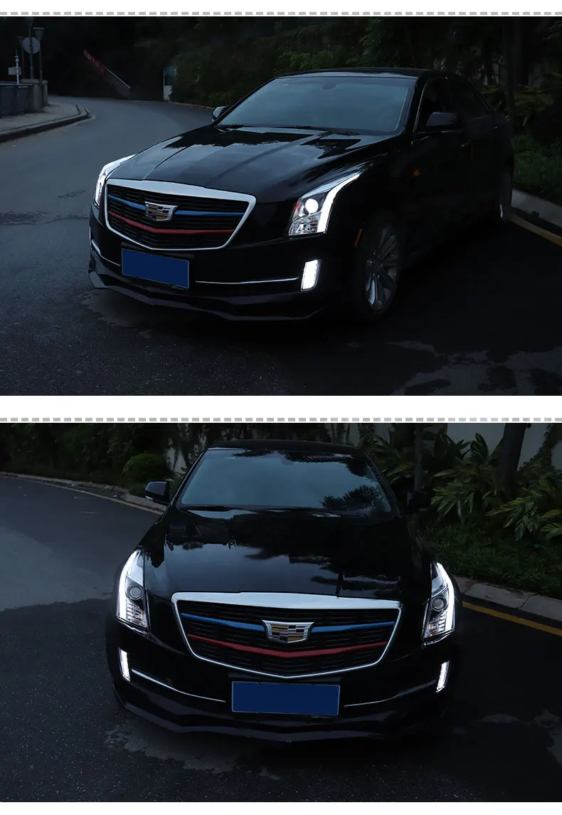 Автомобильный Стайлинг для Cadillac ATS фары- ATS светодиодный фары DRL Биксеноновые линзы Высокий Низкий луч парковка противотуманные фары