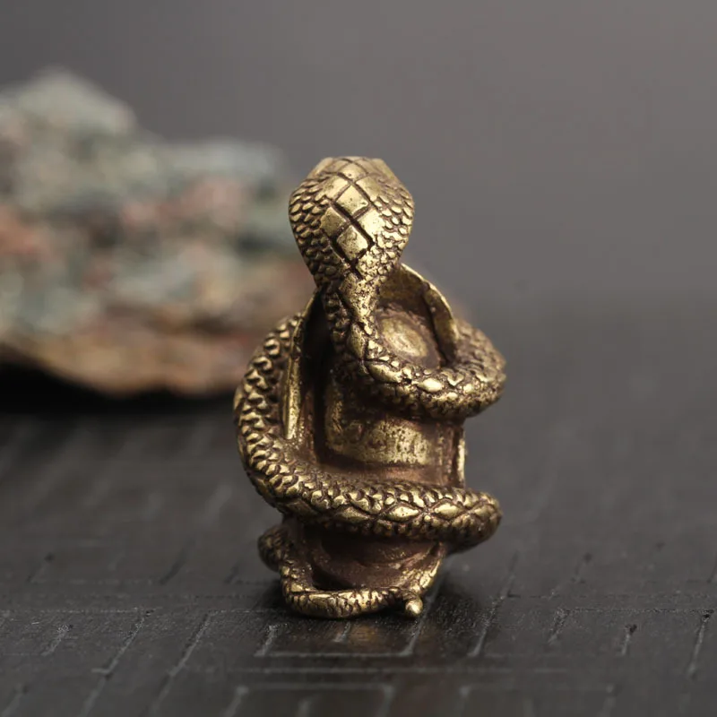 Статуя в форме змеи из чистой меди настольные украшения 12 китайских зодиакальных