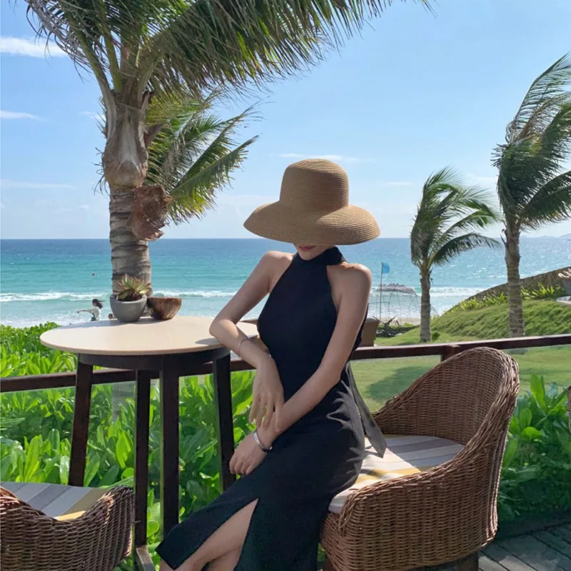 Женское пляжное платье без бретелек маленькое черное большого размера с