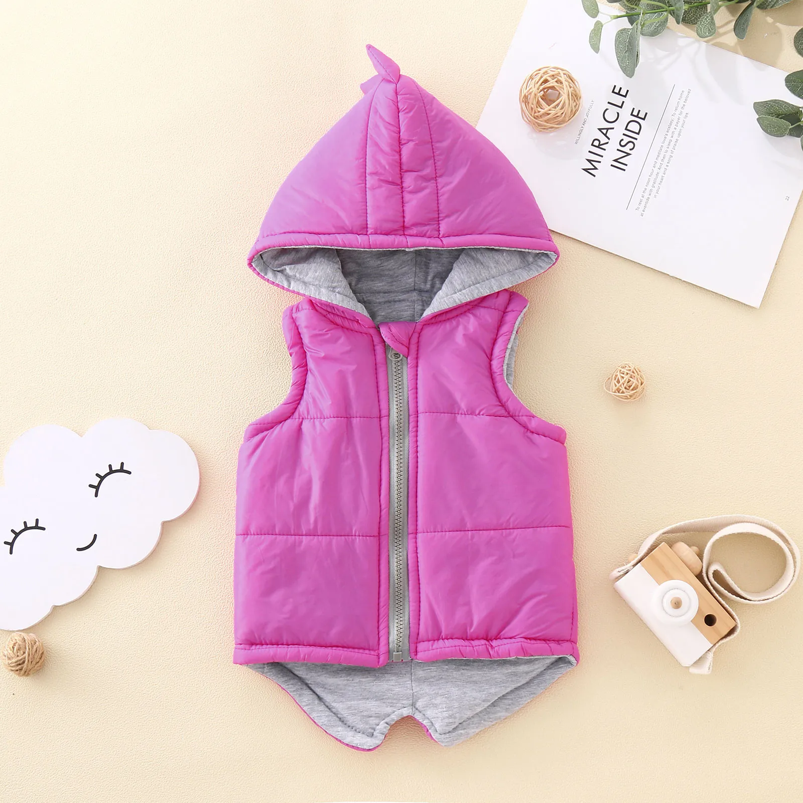 Детская куртка с капюшоном и динозавром для маленьких девочек мальчиков зимнее