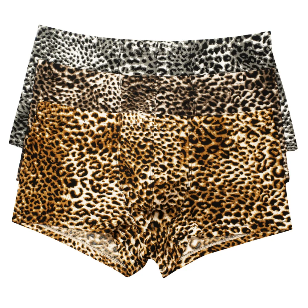 3PCS Men Underwear Leopard Boxer Trunks Shorts Panties Breathable Boxers Underpants Sexy | Мужская одежда