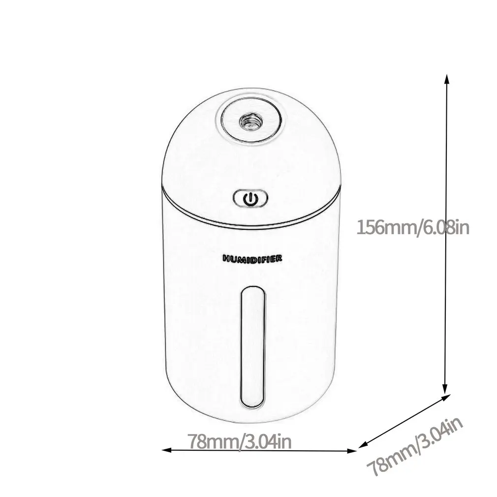 Ультразвуковой увлажнитель воздуха 320 мл для автомобиля небольшой USB-диффузор