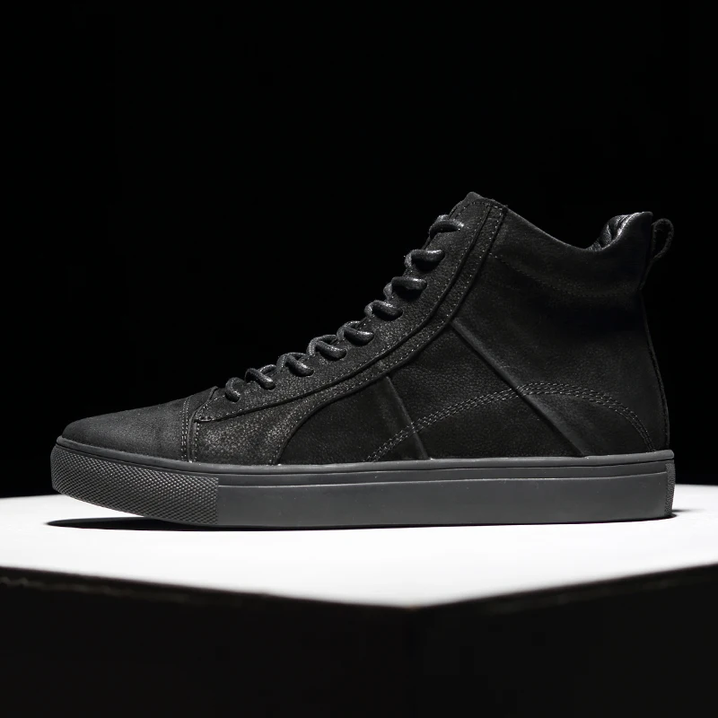 Murah Tinggi Atas Pria Sepatu Pria Sepatu Kasual Asli Kulit Asli Sepatu Bot Musim Dingin Untuk Pria Sport Sneaker Mewah Flat Ankle Boots Pria Sepatu