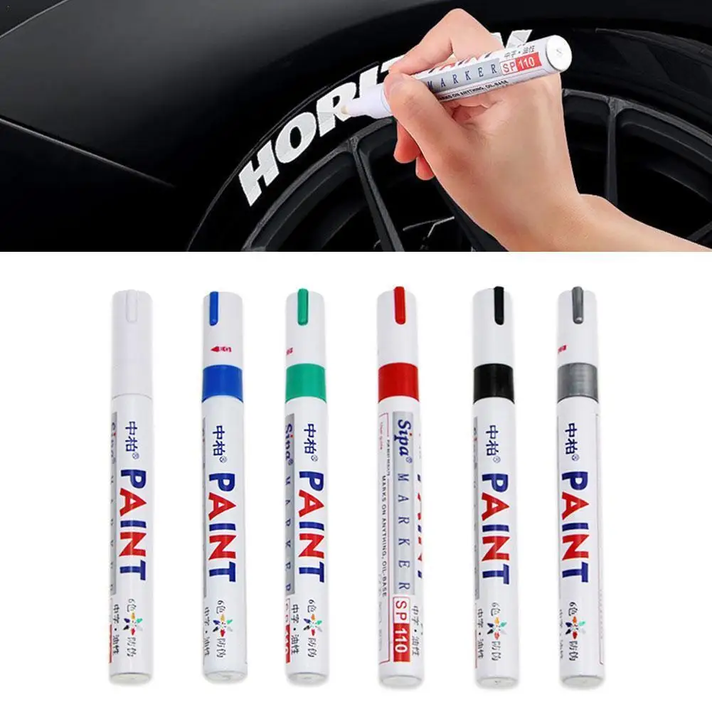 

6 color Paint Marker Waterproof Lasting Car Tyre Tire Tread CD Metal Permanent Marker Graffti Marker Macador Caneta Stationery