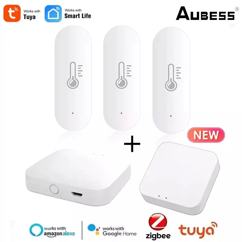 

Tuya ZigBee Smart Temperature And Humidity Sensor Work With Zigbee Gateway Hub Via Alexa Google Home SmartLife/Tuya Aubess