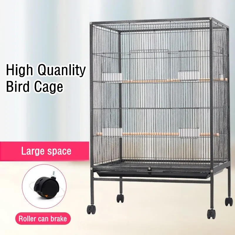 Deluxe Divided Breeder Bird Cage With Rolling Stand For Parr