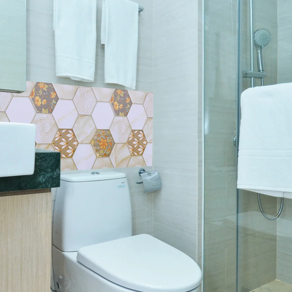 

5 Sheet Honeycomb Shape Decals Wall Sticker Decor for Home Bedroom Bathroom