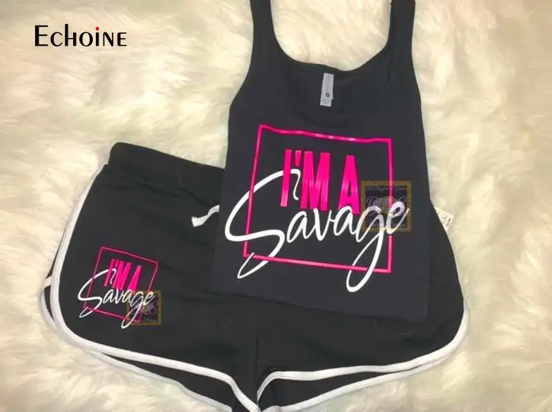 

Oluolin Women Fashion letter print tracksuit Two Piece Set tshirts Camisole +Shorts club Party Cute Sexy Bodycon Shorts outfits