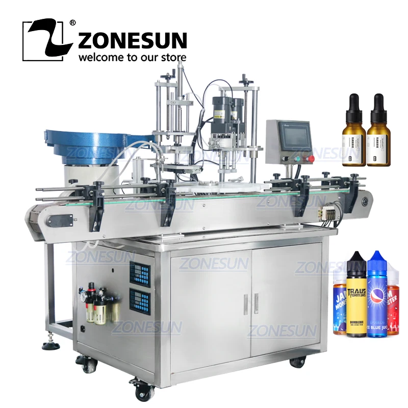 

ZONESUN ZS-AFC1 3in1 Automatic Double Heads Rotary Perfume Essential Oil ink e-liquid Bottle Filling Capping Machine