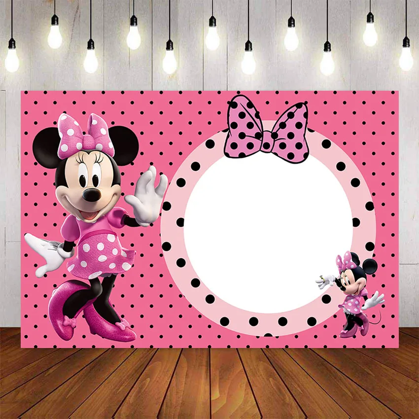 Светло-голубой photography Backdrop Pink Bow Minnie Newborn Children Birthday Girls Baby Shower Custom Photo Studio Background Vinyl - Цвет: Светло-голубой