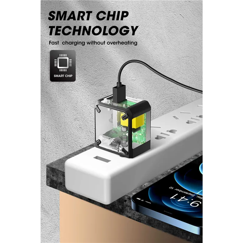 SUPCASE USB C Charger US Plug For iPhone 12 20W Foldable PD Type Fast Power Adapter with 2-Port Samsung | Мобильные телефоны и
