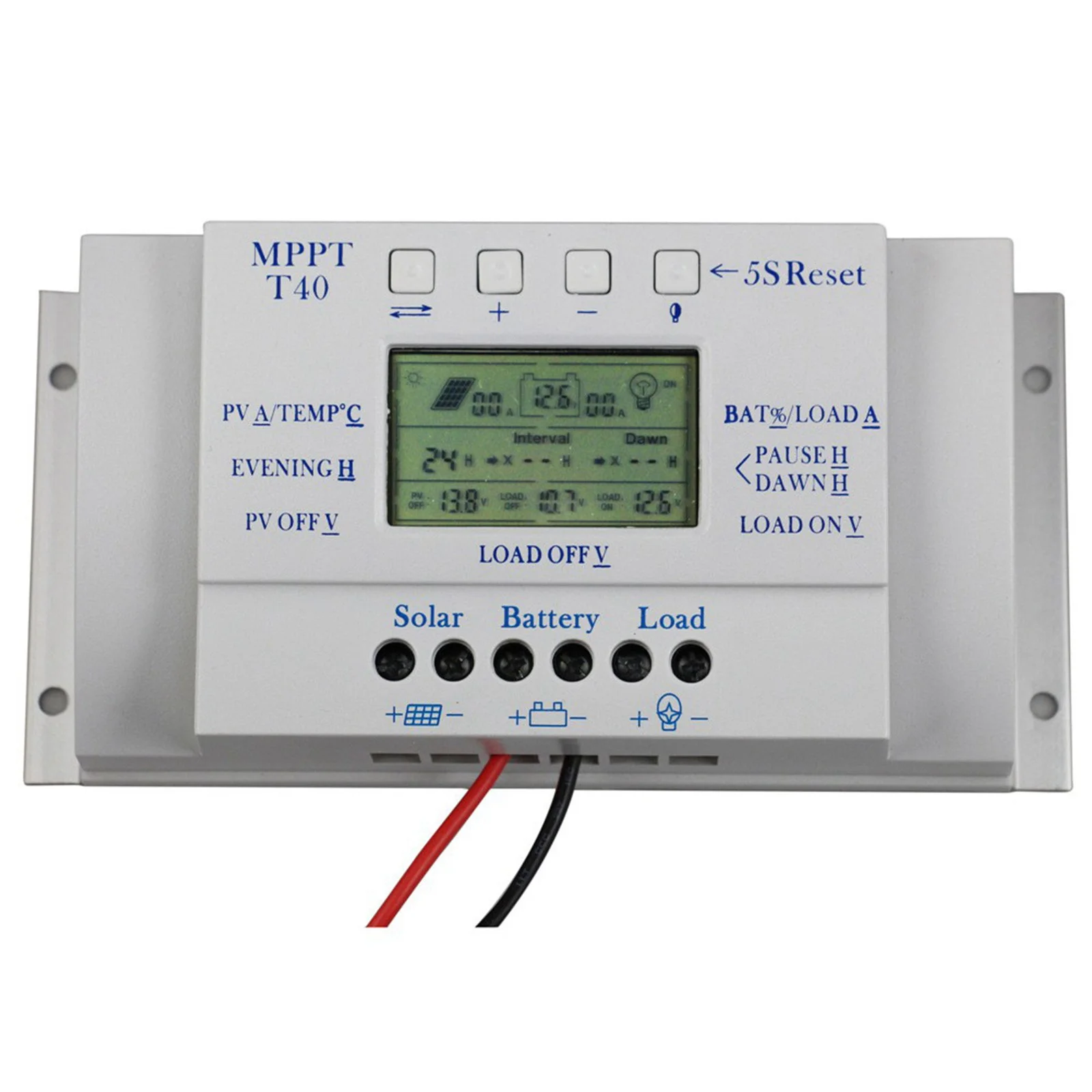 

Pwm T20 12/24V 10A 20A 40A MPPT Solar Panel Battery Regulator Charge Controller Solar LCD Display Charger Controller