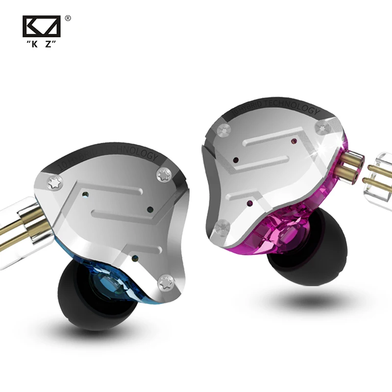 Наушники KZ ZS10 Pro 4BA + 1DD гибридные металлические гарнитура с Hi Fi басами Накладные