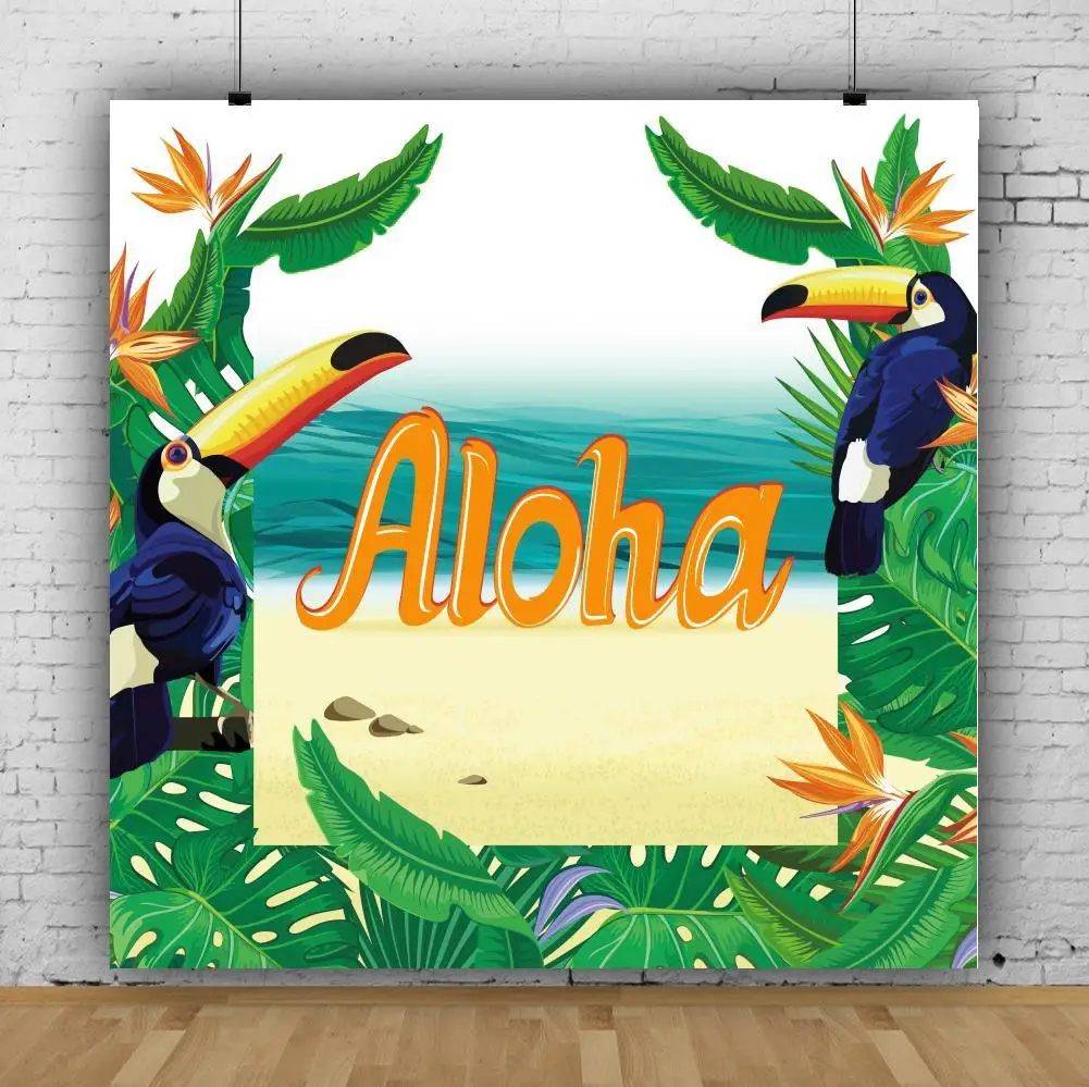 

Hawaii Aloha Theme Backgrounds Sea Beach Summer Birthday Party Backdrops For Photo Studio Photocall Custom