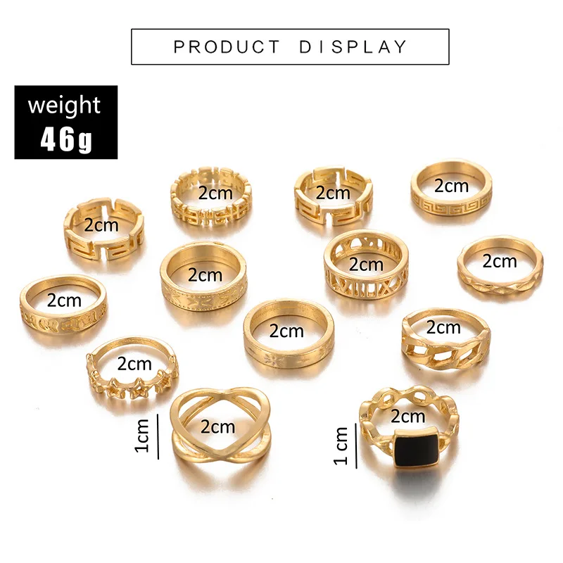 

Luxury Shiny Square Crystal Stone Gold Rings for Women Men Charms Star Geometric Jewelry Anillos Mujer Wholesale