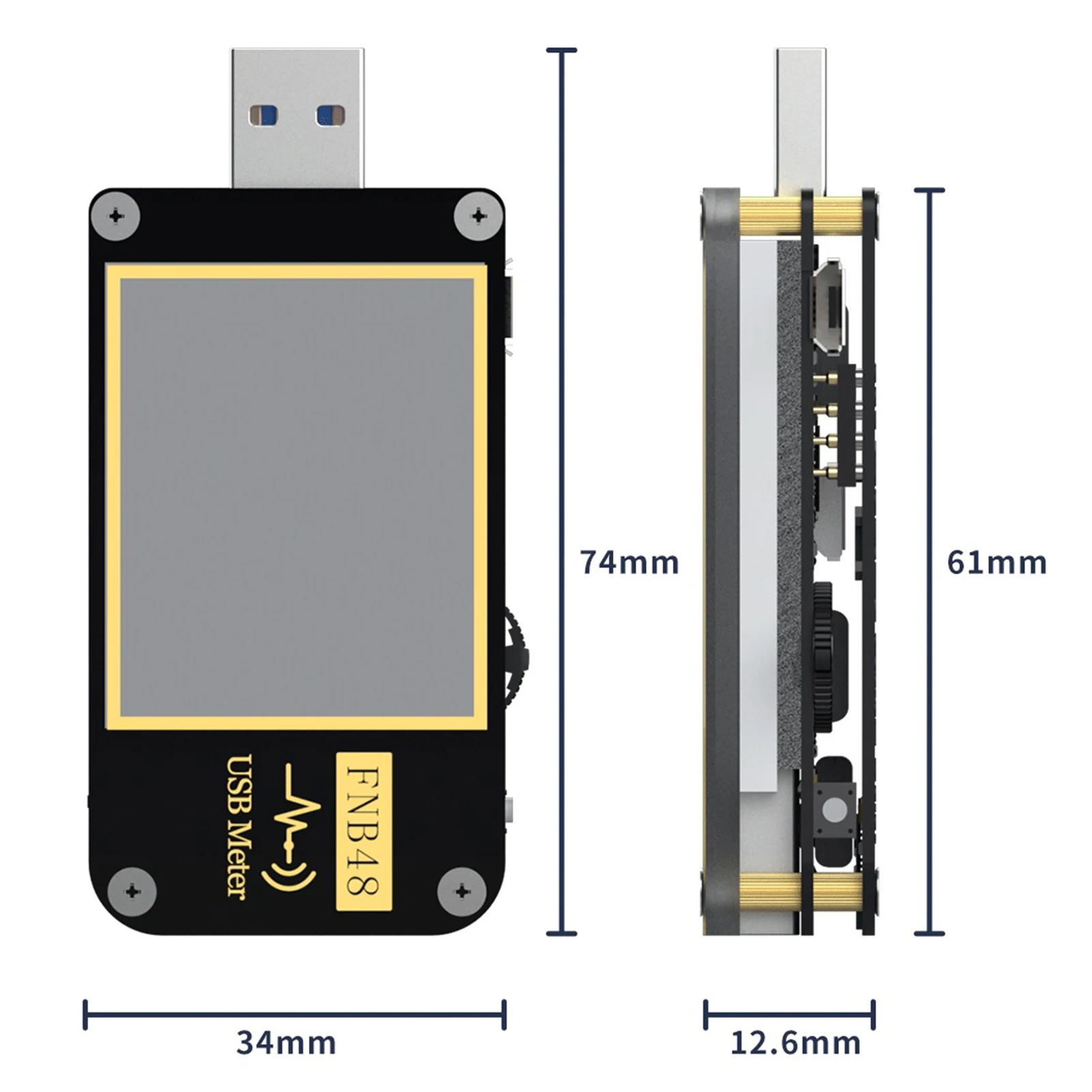 

USB Test Voltage Current Meter 9-pin Multi-function Fast Charge Tester With 1.77-inch HD Display Real-time Monitor Capacity Test