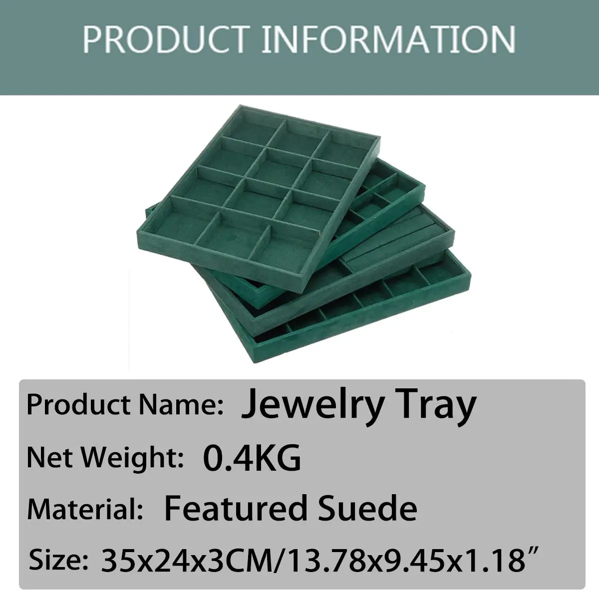 

Velvet Jewelry Display Organizer Box Luxury Green Fashion Casket for Jewelry Ring Tray Holder Earring Storage Gift For Famale