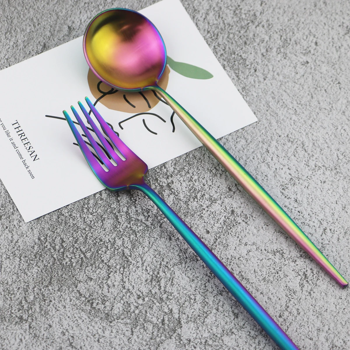 Набор столовых приборов из нержавеющей стали 18/10 черные и золотые столовые