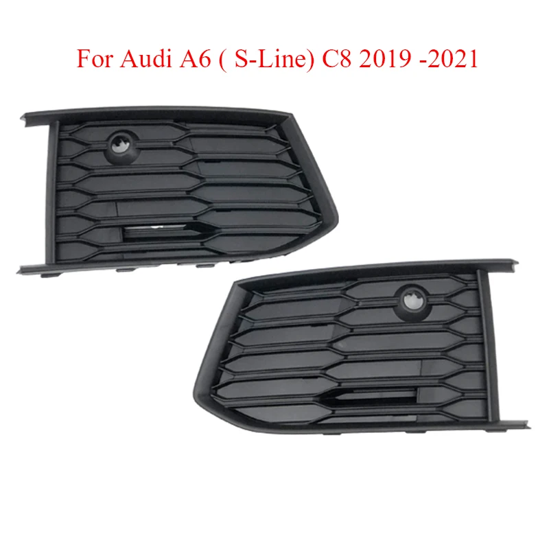 

Auto Left Right Side Front Lower Bumper Fog Light Grille Grill Cover Frame Trim For Audi A6 S-Line C8 2019 2020 2021Car Styling