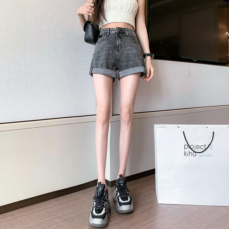 Mini Jeans Femmes Grande Taille Taille Haute jambe Large Plage Sexy Short de Cyclisme D'été Essentiel de la Garde-Robe Dames Chlothes 25-32