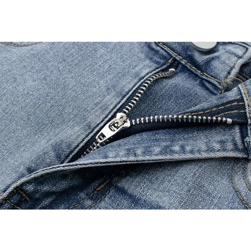 

2021 Summer New Harajuku Zipper Patchwork Denim Shorts Women Fashion High Waist Jeans Short Lady Korean Tide Cowboy Trousers
