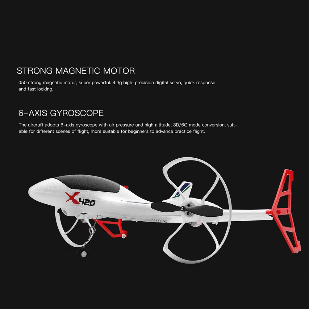 X420 Outdoor Drone FPV 3D Kids Aircraft 2.4G 6CH Transmitter Aerobatic Mini EPP RC Airplane Vertical Takeoff Landing Toys | Игрушки и