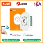 Умный модуль выключателя света Tuya ZigBee 16 А, двухсторонний переключатель с таймером, автоматизация сделай сам, выключатель, работает с Alexa Google Home