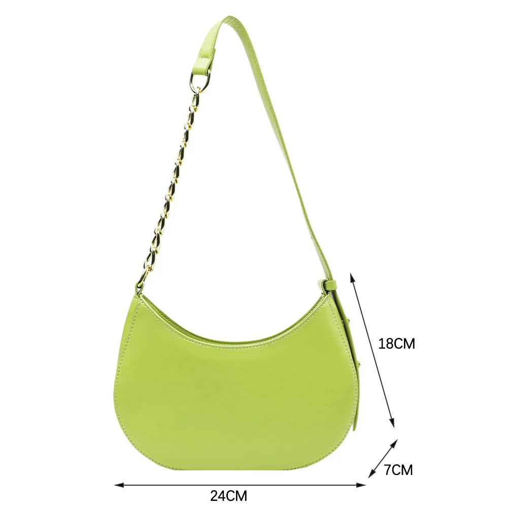 

Fashion Women PU Leather Hobos Shoulder Underarm Bag Casual Ladies Chain Small Purse Handbags