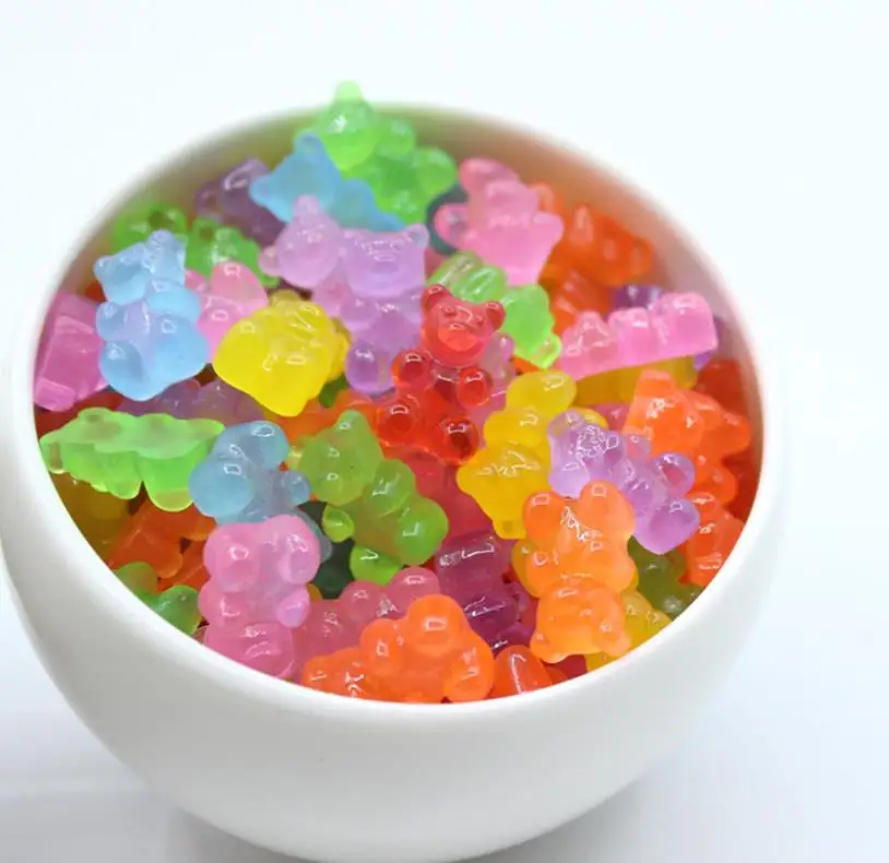 10*17 мм сверкающие милые Медвежонок градиентные цвета с плоской задней