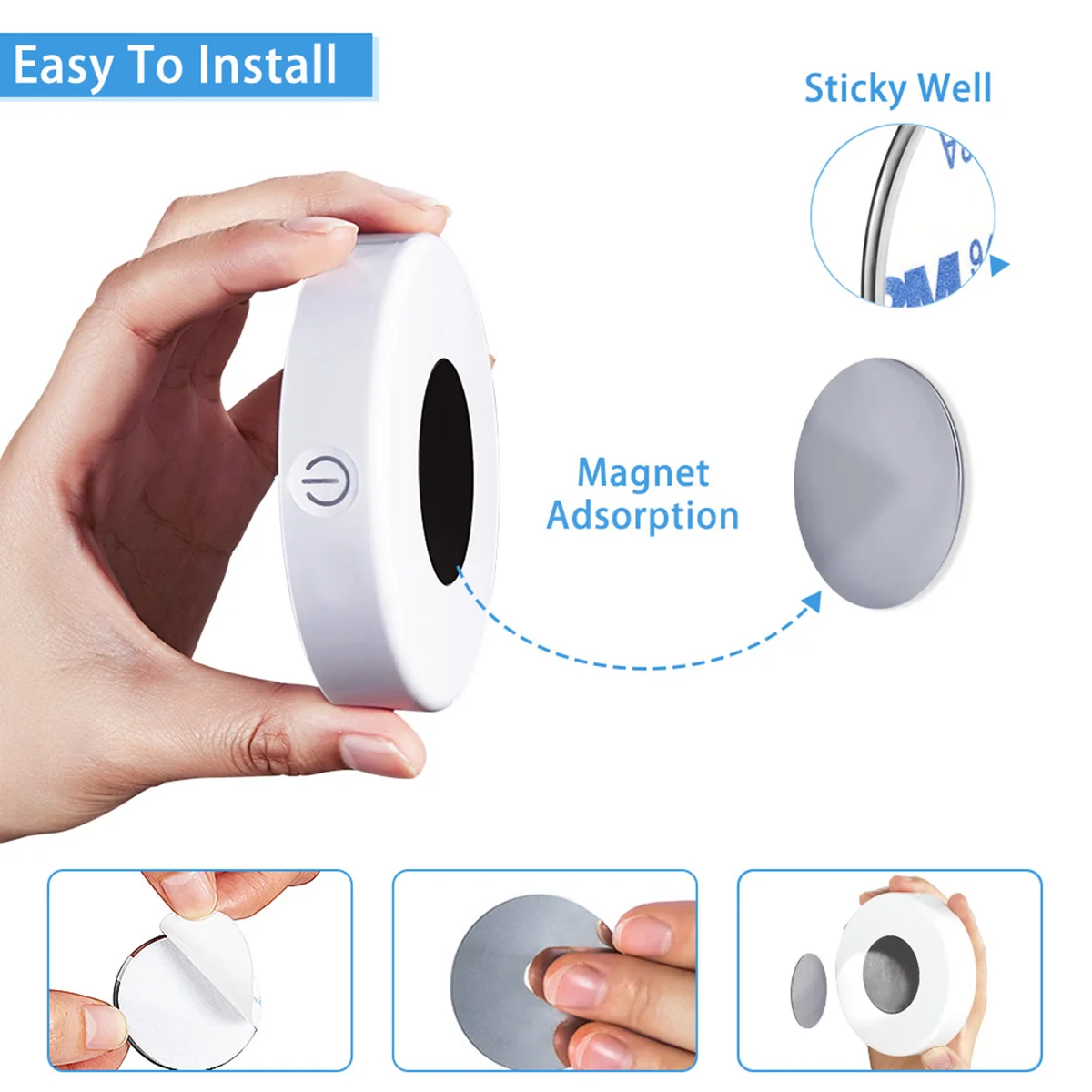 touch night lights dimmable warm light with usb rechargeable battery for cabinet wardrobe kitchen closet bedside led puck light free global shipping