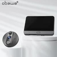 obawa wifi smart 1080p video doorbell peephole camera tuya app remote control home security pir motion detection hd night vision