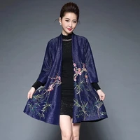 heavy industry embroidered women windbreaker spring autumn cloak coat mother middle aged elderly temperament shawl cardigan