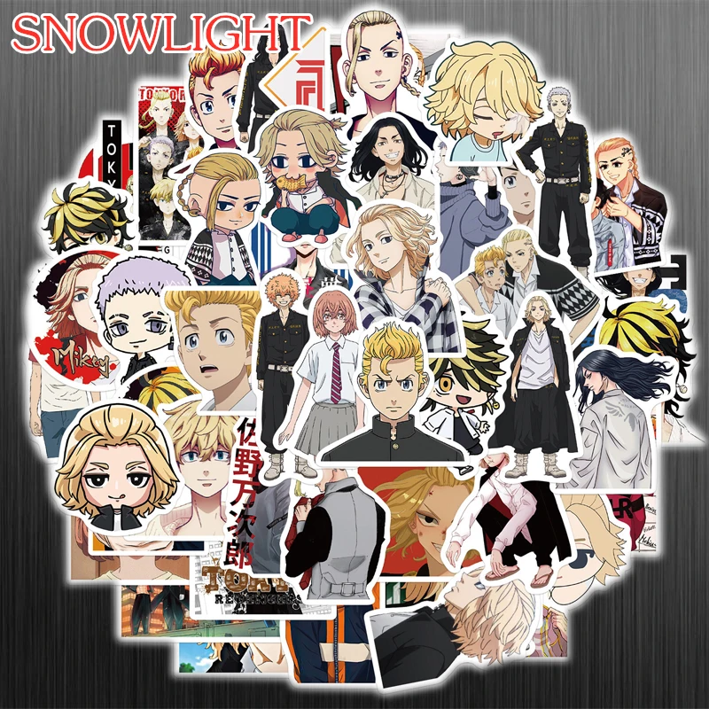 10/50Pcs/set Cartoon Anime Tokyo Revengers Waterproof Stickers For Laptop Luggage Case Eboard Mixed Decals Helmet Skateboard