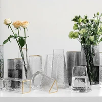 nordic wind light flowers pots luxury glass vase creative simple transparent living room water flower pot arrangement decoration