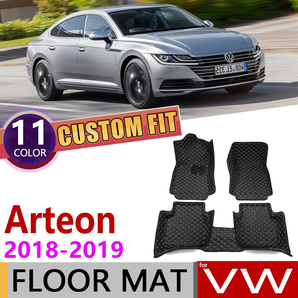 Кожаные автомобильные коврики на заказ для Volkswagen VW Arteon 2018 ~ 2019 5 мест водостойкий